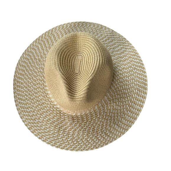 A New‎ Day Wide Brim Straw Sun Hat in Natural and White, One Size - Picture 2 of 7